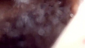 i spread her big ebony ass on bed fuck tight pussy creampie inside