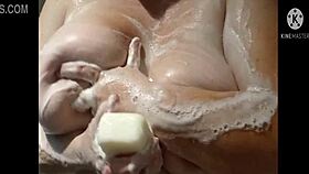 betty reddd pregnant big tits shower play gets wet and busty fun