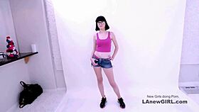 beautiful brunette tempts producer in seductive modeling audition tease