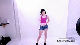 beautiful brunette tempts producer in seductive modeling audition tease