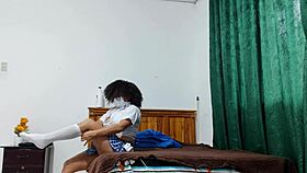 Busty Mature Latina Flashes Huge Natural Tits In Student Uniform JOI Assplay