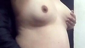 Amateur latina couple gropes her big tits on live webcam