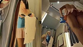 hey hidden cam catches juicy pussy upskirt flash in dressing room no panties