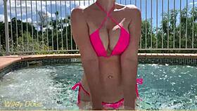 Wife Dares To Flash Massive Tits At Hotel Pool Publicly