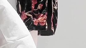 Skinny japanese college girl boldly teases feet legs and small tits in sexy one-piece solo