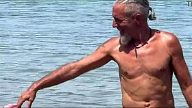 Our beach sex explodes with passionate kisses, deep blowjob, and hot cumshot on petite Spanish wife.