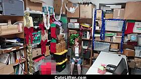 ginger teen caught stealing electronics gets fucked by burglar in garage pov