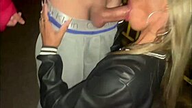 she sucks dick in the street fulfilling his public oral sex dream
