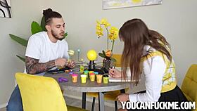 study session heats up into steamy petite teen blowjob and hardcore freeuse