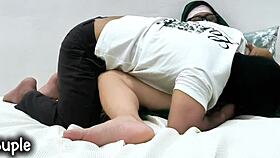 Friends explode online after pounding hot college classmate doggystyle and creampie!