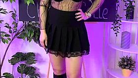 oh damn watch her slide into sexy fishnet nylons at the nylon club!