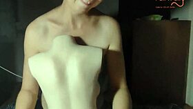 uh alyona straps on and fucks this tight doll with her man close up