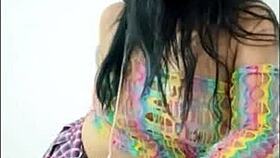 she spreads wide, slides pink DILDO deep into her dripping WET PUSSY, shaking with pleasure