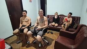 gaming night with bros turns into bareback assfucking