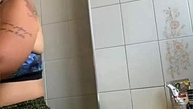 Wifey films cooking but flashes swollen pussy for thrills!