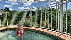 Wife Dares To Flash Massive Tits At Hotel Pool Publicly