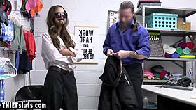 officer, ram your monster cock into this masked busty thief's shaved pussy now