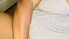 juicy bbw remi stretches tight hairy pussy with vibrating toy