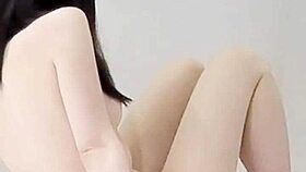 Skinny japanese college girl boldly teases feet legs and small tits in sexy one-piece solo