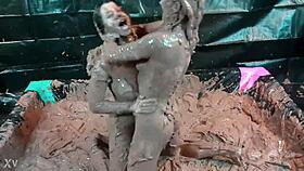 Will Big Tits Lesbians Conquer Messy Mud Wrestling?