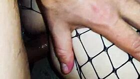 mature wife spreads stocking-clad legs for close-up rough pounding