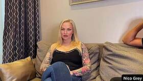 Busty blonde milf slurps deep on monster cock with sloppy enthusiasm 🤤💦