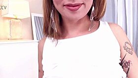 overwhelmed by kassie kay's ruby red lips slurping huge cock messy facial explosion