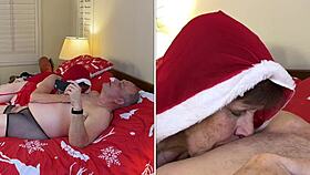 Granny Carmen Claus SUCKS off Christmas in July cock! 🎄🍆