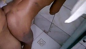 pretinha baiana sucks roludo's huge cock in shower then gets fucked hard