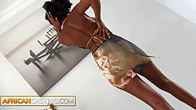 naughty 18yo ebony teen sucks big black cock deepthroat for casting interview domination