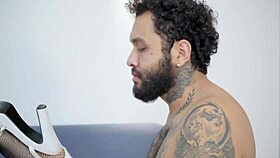 Sniffing cocks on her bed after condom tease?