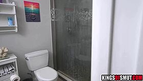 Mature Blonde Caught Spying Leads to Steamy Shower Fuck