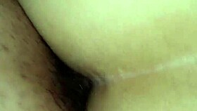 plump japanese amateur bends for raw anal creampie POV