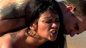 babaloo takes double cocks in wild threesome action