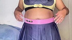 chubby ebony babe slips into varesa genshin cosplay