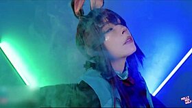 Bunny Amiya's Sloppy Cowgirl Ride Ends in Cum