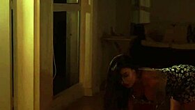 Oiled latina amateurs kiss while stripping clothes off teasingly