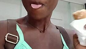 Nigerian mall slut masturbates in bathroom
