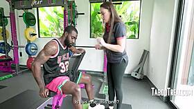 Gym knot unleashes melanie hicks' taboo interracial grease