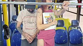 old man gropes bent over student doggystyle on public bus