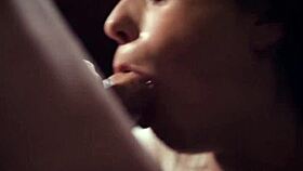 Kinky brunette babe lures boss into rough pussy riding domination taboo