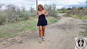 Ebony big ass tits out upskirt in sneakers