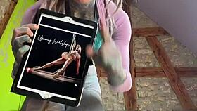 trans pole dancer shows off crossdressing poses and moves