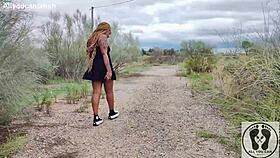 Ebony big ass tits out upskirt in sneakers