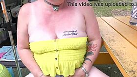 Trashy Kiwi Milf's Blatant Public Pussy Display Holiday Park
