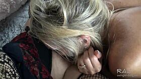 Busty milf lesbians lick wet cunts in homemade group play.