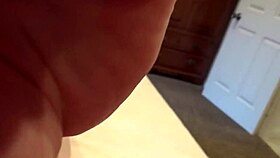 Skinny housewife Scarlett Johnson POV cock gagging