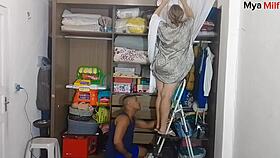 brazilian housewife takes big cock on the stairs