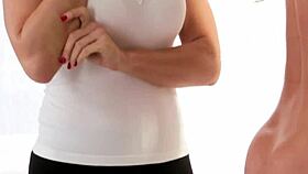 milf writhes as lesbian babe laps hungrily at her dripping pussy