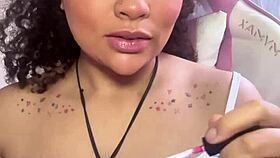 chubby ebony babe slips into varesa genshin cosplay